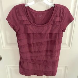 LOFT Short Sleeve Tiered T-Shirt, EUC, Size XXS